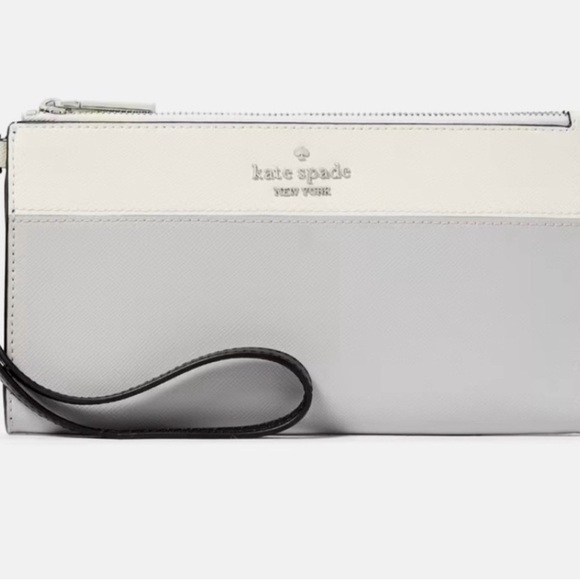 kate spade Handbags - Kate Spade Madison Double Zip Wristlet Saffiano Leather Platinum Grey Multi